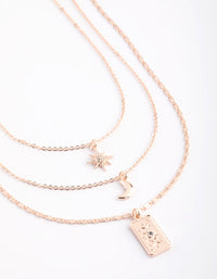 Rose Gold Moon Layered Necklace - link has visual effect only