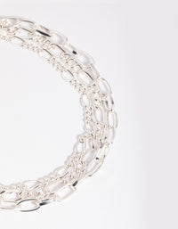 Silver Triple Chain Anklet - link has visual effect only