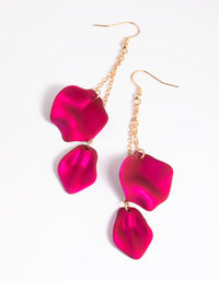 Fuchsia Chain & Petal Drop Earrings - link has visual effect only