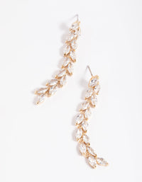 Gold Cubic Zirconia Marquise Drop Earrings - link has visual effect only