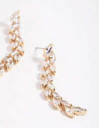 Gold Cubic Zirconia Marquise Drop Earrings - link has visual effect only