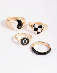 90s Yin Yang Ring Stack Pack - link has visual effect only