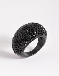 Matte Black Statement Diamante Dome Ring - link has visual effect only