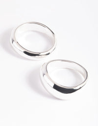 Silver Plated Irregular Ring Set - link has visual effect only