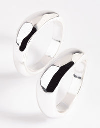 Silver Plated Irregular Ring Set - link has visual effect only