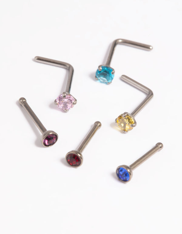 Titanium Rainbow Nose Studs