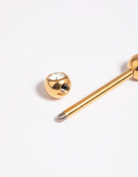 Gold Plated Titanium Nipple Bar - link has visual effect only