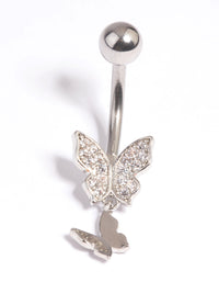 Surgical Steel Butterfly Belly Bar - link has visual effect only