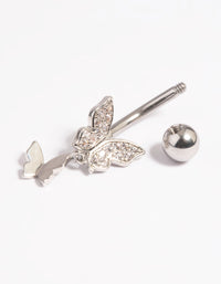 Surgical Steel Butterfly Belly Bar - link has visual effect only