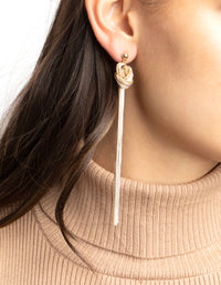 Mixed Metal Knot Drop Earrings - link has visual effect only