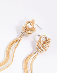 Mixed Metal Knot Drop Earrings - link has visual effect only