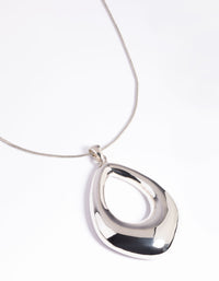 Rhodium Open Circle Long Necklace - link has visual effect only