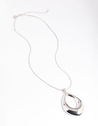 Rhodium Open Circle Long Necklace - link has visual effect only