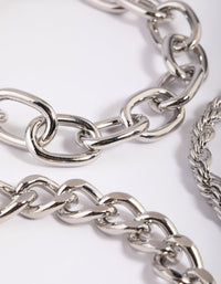 Silver Chain Bracelet Pack - link has visual effect only