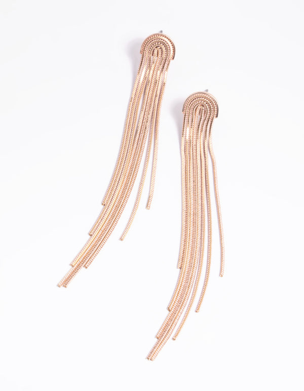 Rose Gold Waterfall Drop Earrings