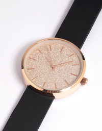 Rose Gold Sparkle Silicon Strap Watch - link has visual effect only