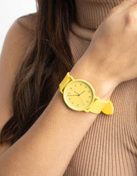 Yellow Bright Silicon Strap Watch - link has visual effect only