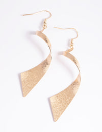 Gold Ribbon Drop Earrings - link has visual effect only