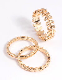 Gold Leaf & Chain Ring Stack Pack - link has visual effect only