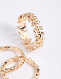 Gold Leaf & Chain Ring Stack Pack - link has visual effect only