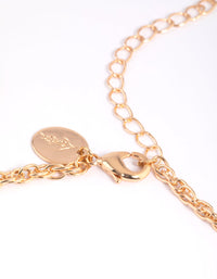 Gold Oval Link Anklet Set - link has visual effect only