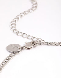 Silver Curb Chain Anklet Set - link has visual effect only