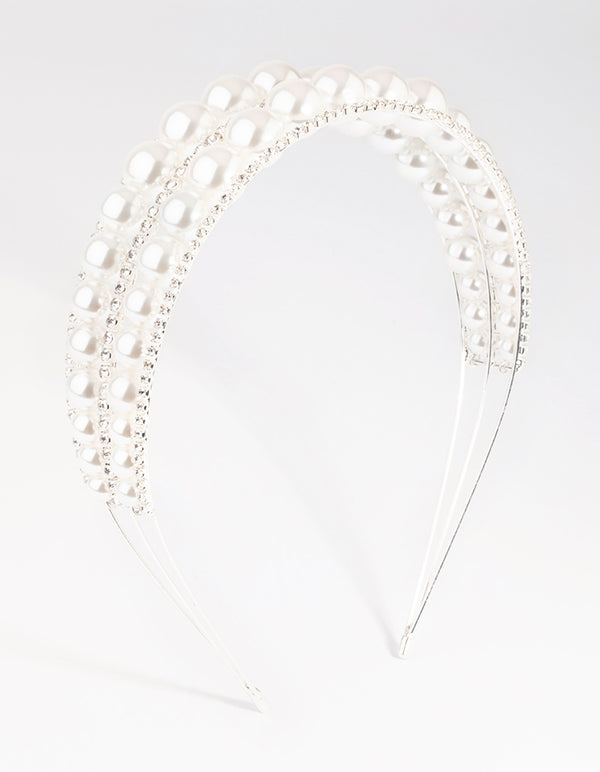 Silver Pearl Headband