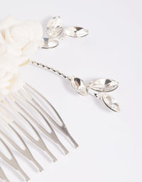 Silver Floral Hair Comb - link has visual effect only