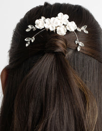 Silver Floral Hair Comb - link has visual effect only