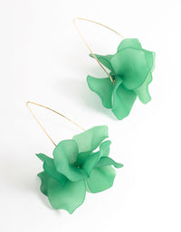 Green Frosted Flower Drop Earrings - link has visual effect only