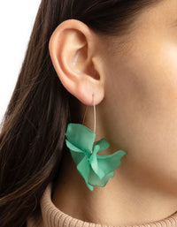 Green Frosted Flower Drop Earrings - link has visual effect only