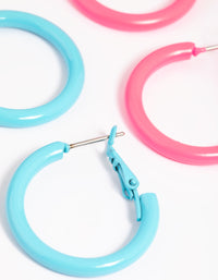 90s Matte Blue Hoop Earring Set - link has visual effect only