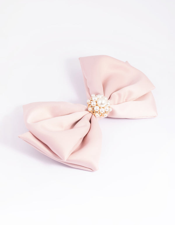 Blush Pearl Bow Clip