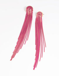 Fuchsia Waterfall Chain Drop Earrings - link has visual effect only