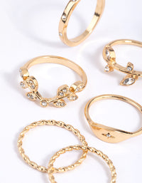 Gold Leaves Ring 8-Pack - link has visual effect only