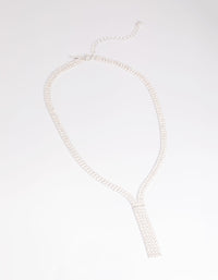 Silver Cubic Zirconia Fringe Necklace - link has visual effect only