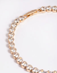 Gold Cubic Zirconia Tennis Bracelet - link has visual effect only