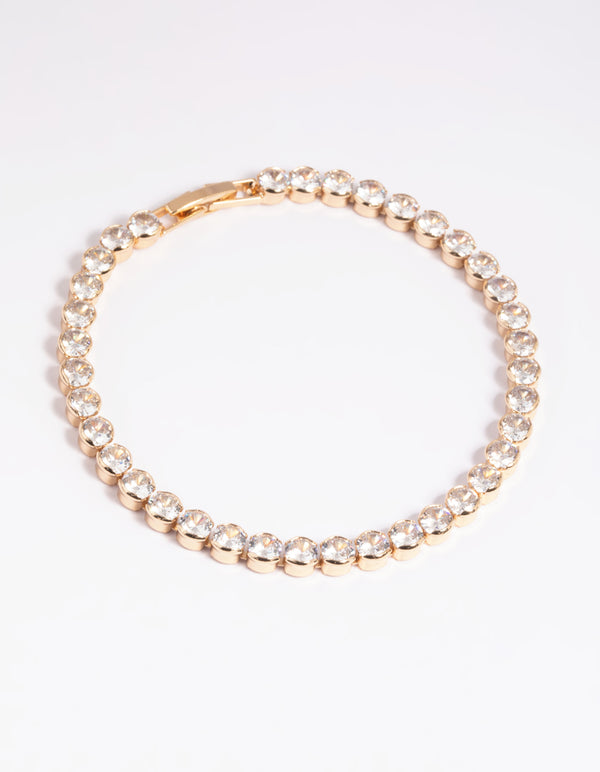 Gold Cubic Zirconia Tennis Bracelet