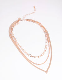 Rose Gold Chain Layered Necklace - link has visual effect only