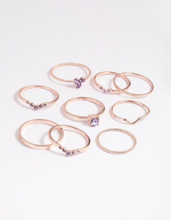 Lilac Fine Ring Stack Pack