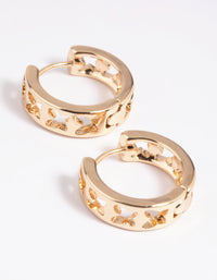 Gold Butterfly Huggie Hoop Earrings - link has visual effect only