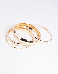 Gold Thick & Thin Bangle Bracelet 4-Pack - link has visual effect only