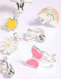 Kids 90s Motif Clip On Earring 5-Pack - link has visual effect only