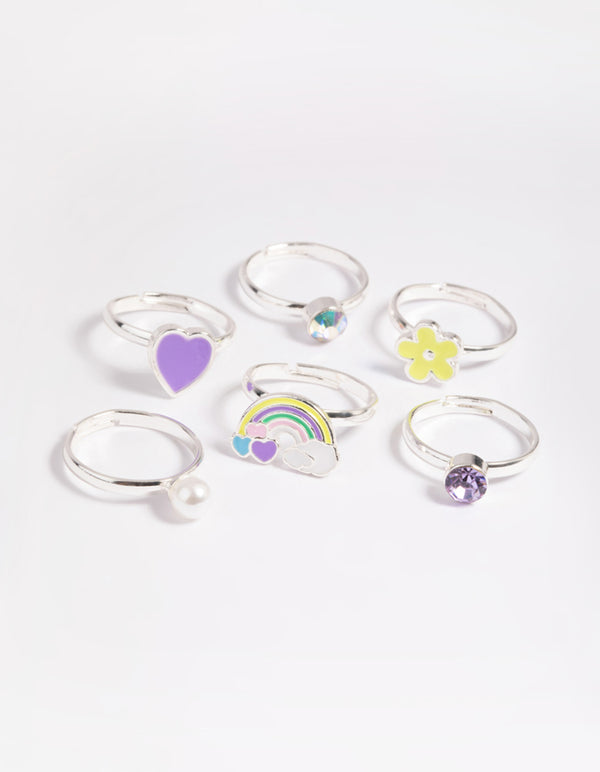 Kids Fluro Daisy Ring 6-Pack