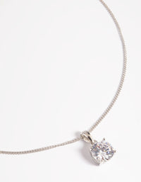 Silver Diamond Simulant Cubic Zirconia Necklace - link has visual effect only