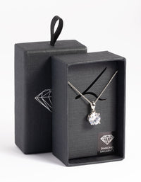 Silver Diamond Simulant Cubic Zirconia Necklace - link has visual effect only