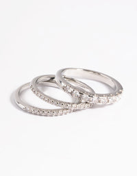 Silver Diamond Simulant Baguette Ring Pack - link has visual effect only