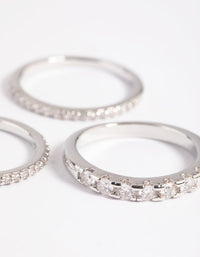 Silver Diamond Simulant Baguette Ring Pack - link has visual effect only