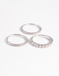 Silver Diamond Simulant Baguette Ring Pack - link has visual effect only