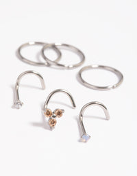 Surgical Steel Diamante Nose Stud 6-Pack - link has visual effect only